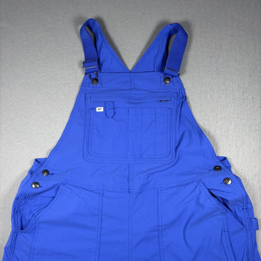 Duluth Trading Co Heirloom Gardening Short Overalls Blue Womens Size 1X Cargo